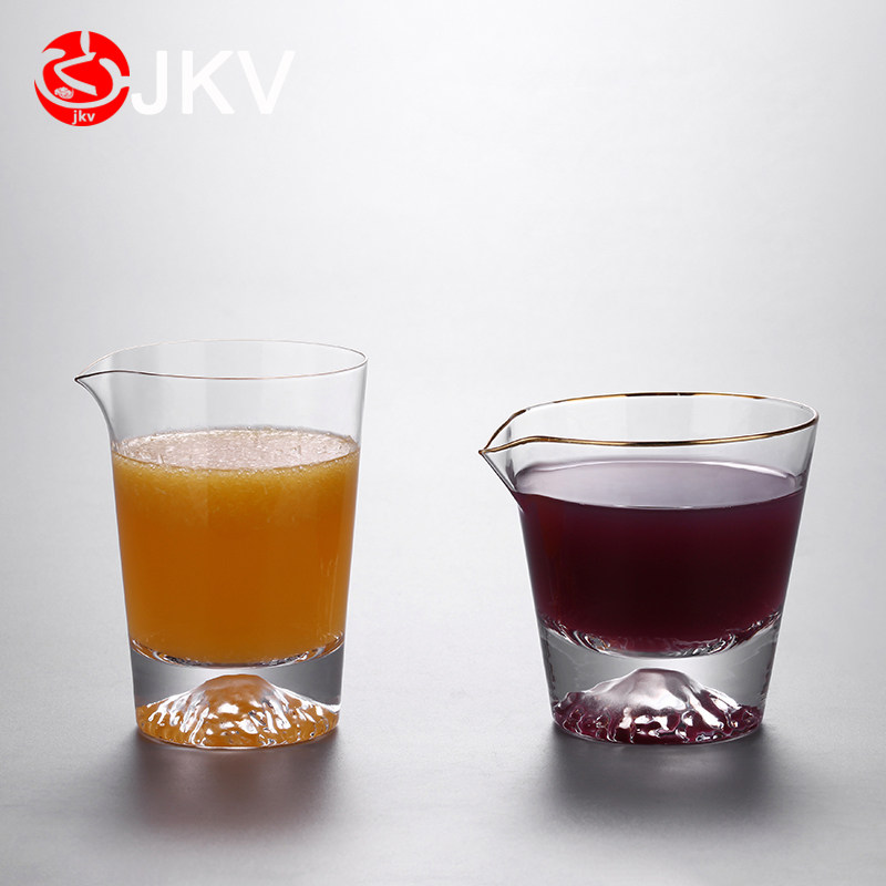 Japan-style Fuji Mountain Crystal Fair Cup Sub-tea Pure Hand Heat Resistant Glass Public Cup Eagle Mouth Divided Tea Pour Tea Sea Cup