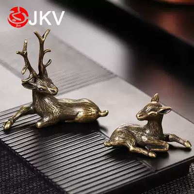 Copper elk tea pet tea play tea ceremony ornaments purple clay pot cover Fork copper pot iron pot cover clip kung fu tea set accessories