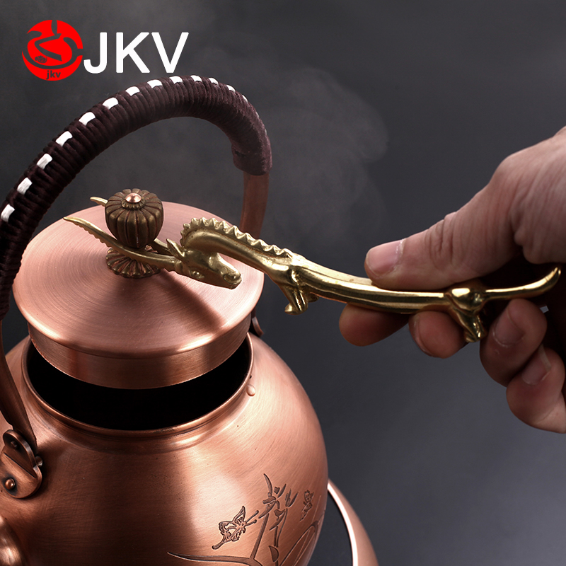 Pure copper pot cover fork copper iron pot fork spirit sheep soup clip pen bracket tea set accessories tea ceremony creative tea pet ornaments