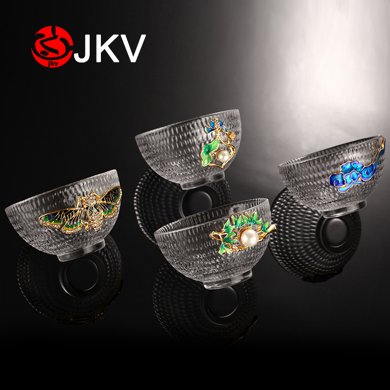 Glass crystal glass tea cup thickened tea cup master cup personal cup single cup kung fu tea set home guest cup