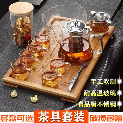 Bug teapot tea cup household heat-resistant glass boiling teapot black crystal stove kettle Road Cup whole set kung fu tea set