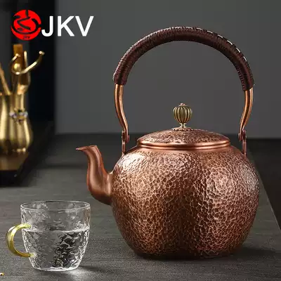 Copper Kettle Kettle Kettle large capacity pure copper boiling teapot bubble teapot handmade thickened copper pot black crystal stove teapot