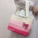 Оригинальная клубника ручной работы, крючок для вязания, сумка на одно плечо, набор материалов, связать своими руками, подарок на день рождения