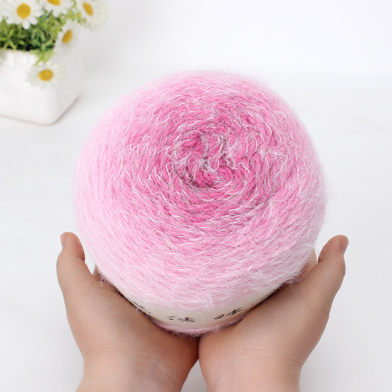 雪妃尔魔法球羽毛单色渐层羊毛线 线长绒毛线 线团玫瑰花束毯毯子线 线编织详情2