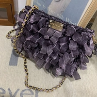 Крючок для вязания, лента, сиреневый набор материалов