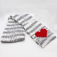 Серый -белый цветочный модель любви, дозировка шарфа+инструмент+кожаная метка+видеоурок