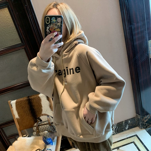 Оранжевая утепленная демисезонная сексуальная толстовка с капюшоном, коллекция 2023, в корейском стиле