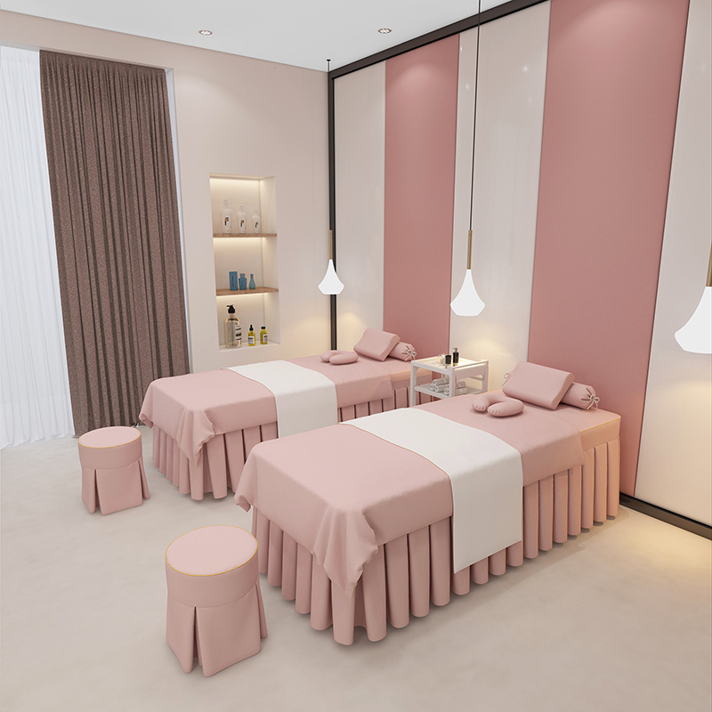 Beauty salon bedspread four-piece set high-end luxury bed sheet quilt cover four seasons universal skin management shampoo treatment bed cover