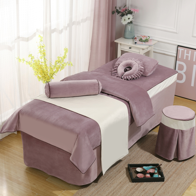 Real-style beauty bed cover with four sets of velvet Nordic wind upscale minimalist massage Physiotherapy Bed Hood Custom LOGO