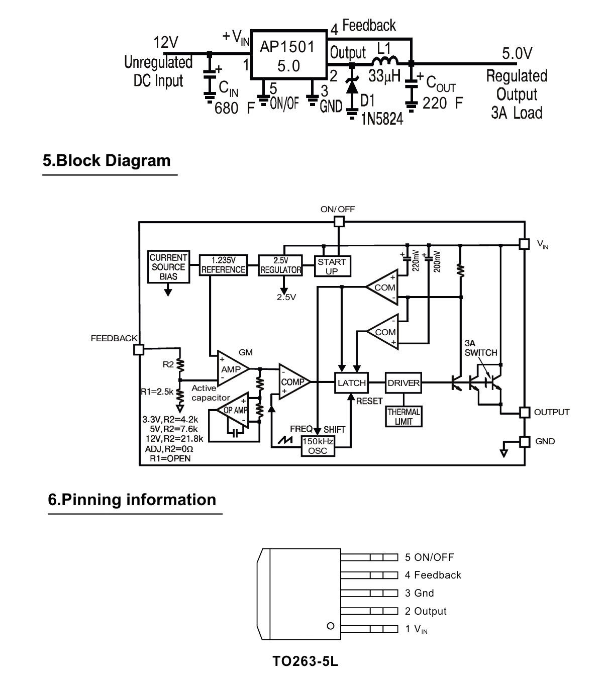 Original UMW AP1501-5.0 / 12 / ADJ TO-263-5 PWM Step-Down DC/DC-Wandler-IC – Detail 3