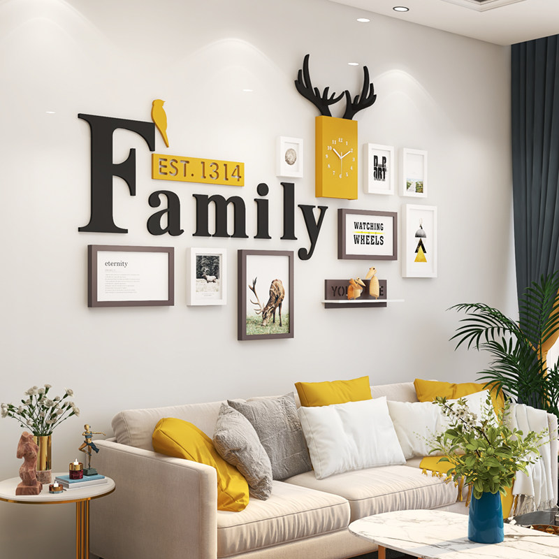 Nordic Wind Living Room Sofa Background Wall Decoration Painting Dining Hall Wall Creative Hanging Painting Genguan Mural Free Of Punch Wall Painting