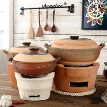 Charcoal Hotpot Small Clay Furnace Harbor Type of Sidewood Stove Charcoal Stove Clay Home Old Fashioned Earth Oven Boiling Carbon Furnace Casserole Stove