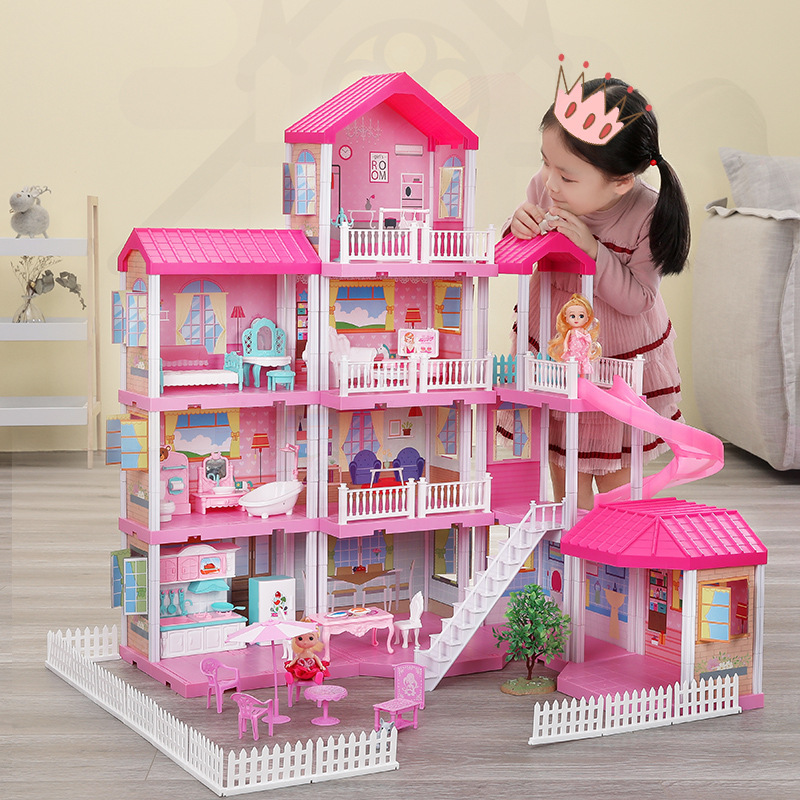 61 61 Children's Day Barbie Villa Diy Handmade Cottage House Furniture Model Mini Princess Little Dance