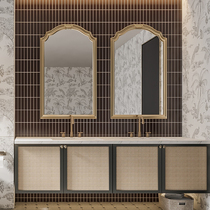 French smart anti-fog bathroom mirror dry and wet area wash vanity mirror European style home bedroom makeup art decorative mirror