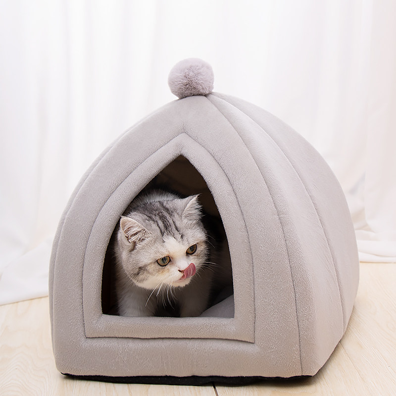Net Red Cat Nest Winter Warm Semi Enclosed Kitten House Villa All Season Universal Pet Dog Kennel House Cat House