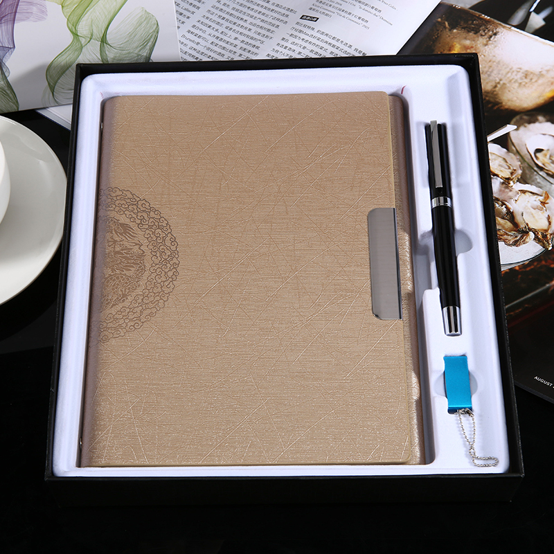 Write A5 notebook notepad custom printable logo practical annual meeting gift custom book with pen U disk set meeting record company souvenir companion gift