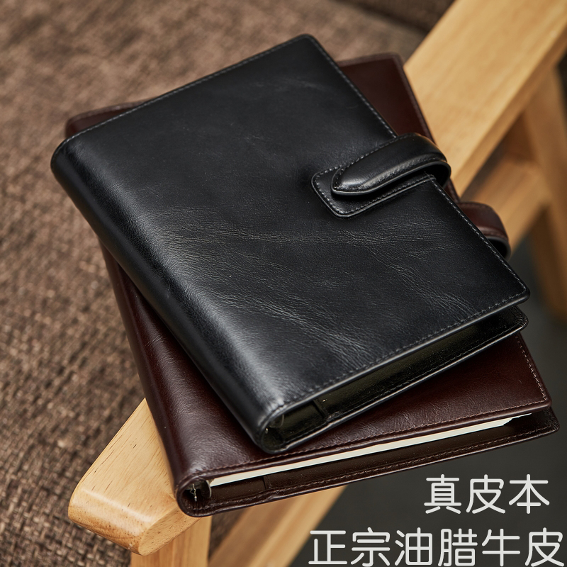 Writing the following cow leather notebooks Retro day notebooks This leather handmade cover notepad a5 detachable loose-leaf Ben a6 small number portable upscale exquisite carry-on business gift gift box Custom logo