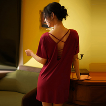 Pajamas Summer Lanzi Modale Sexy pure style short sleeping skirt beautiful summer with chest mat