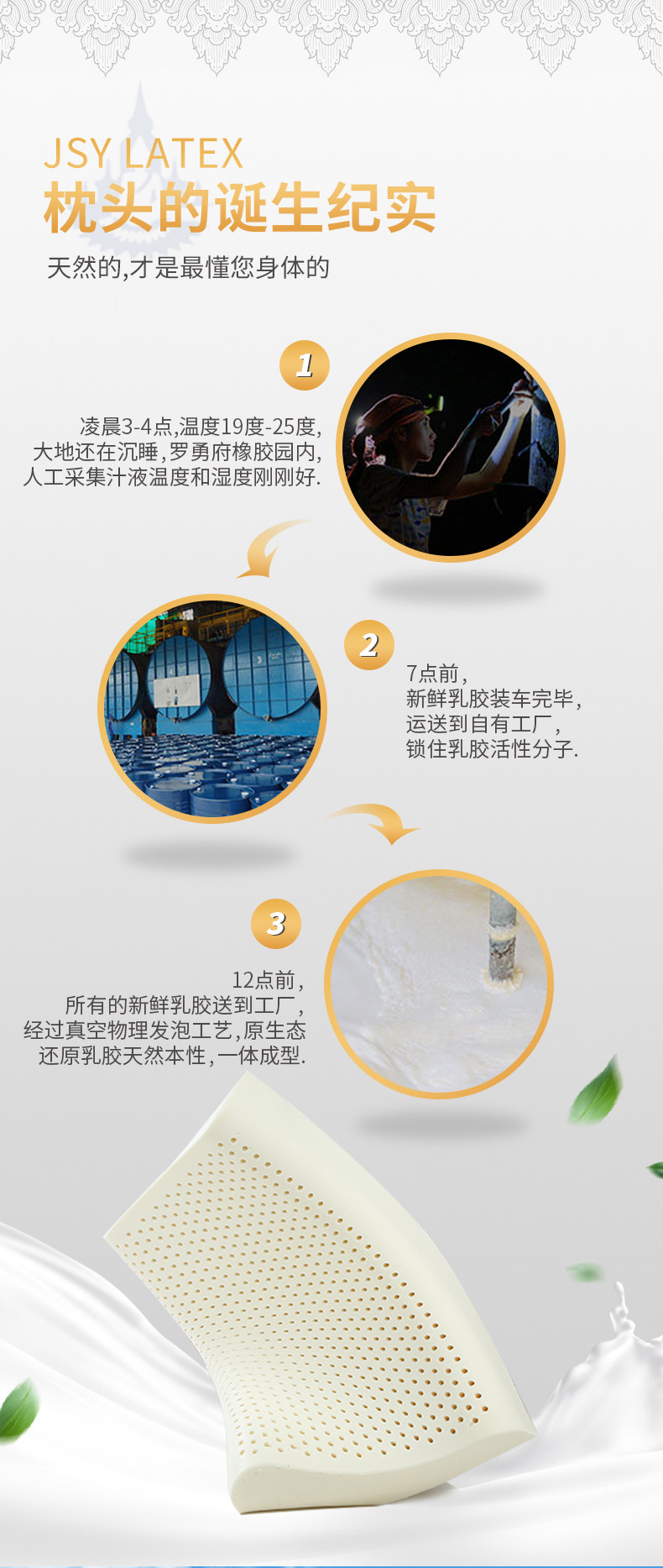 泰国总理推荐品牌 jsylatex 93%天然乳胶枕 图5