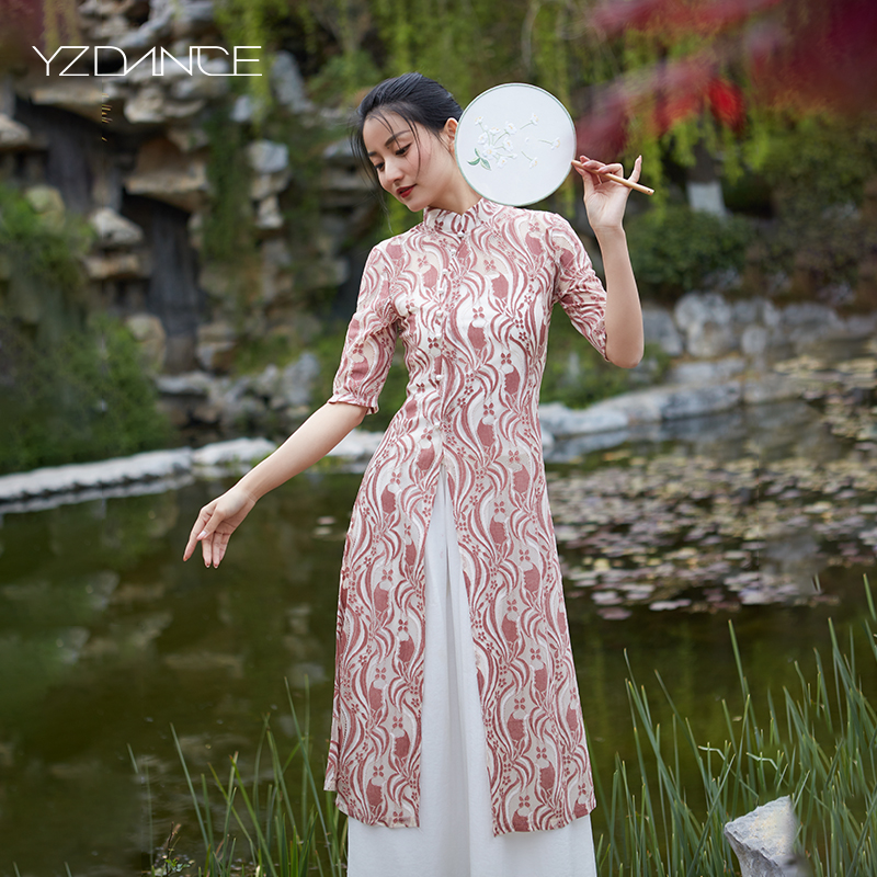 English Classical Dance Practice Costume 2021 The new retro-lace patterned long-shirt dance suit blouses to the woman