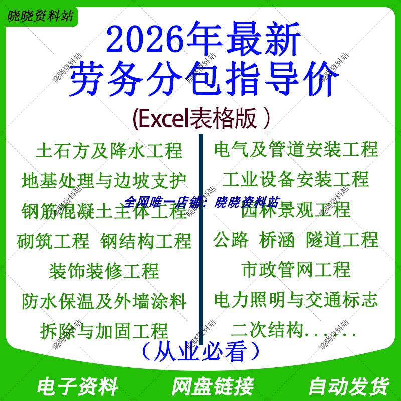 2026 Labor Subcontracting Guideline Price Cost Estimation Civil Construction Decoration Landscape Engineering Highway Bridges and Tunnels J375 2026 Labor Subcontracting Guideline Price Cost Estimation Civil Construction Decoration Landscape Engineering Highway Bridges and Tunnels J375