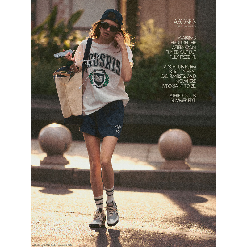 Arosris |   Summer Wanderings American College Effortless Travel Ivy League Vintage Loose Short-Sleeve T-Shirt