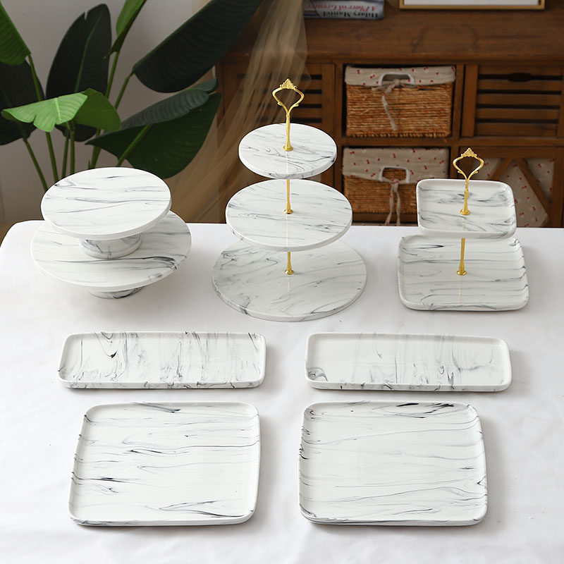 Dessert table decoration set European afternoon tea heart tray Cake display shelf Multi-layer coffee break cold food table