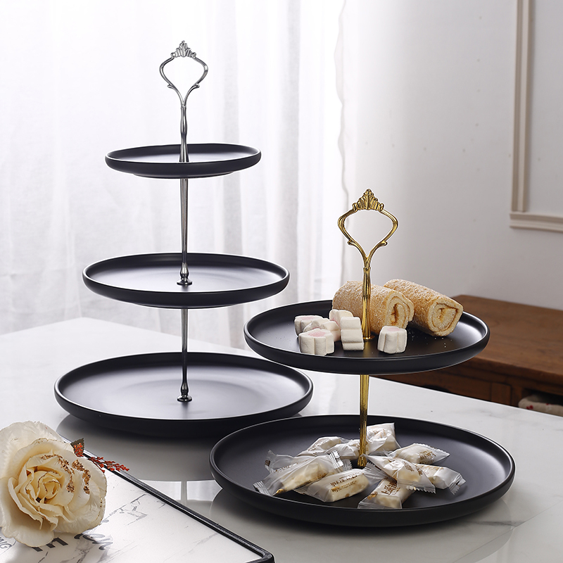 Double-Layer Candy Tray, Snack Tray, Fruit Tray, Creative Three-Layer Modern Personalized Living Room Coffee Table, Multi-Layer Household Snack Rack
