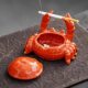 Ceramic crab mobile phone holder tea brush holder pen holder cover desktop tea pet ornaments all directions creative small ornaments