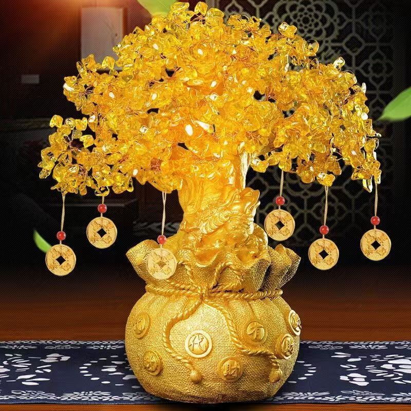 Citrine Money Tree, Fortune Tree, Desktop Ornament, Home Living Room Decoration, Housewarming Gift, Store Opening Gift Citrine Money Tree, Fortune Tree, Desktop Ornament, Home Living Room Decoration, Housewarming Gift, Store Opening Gift