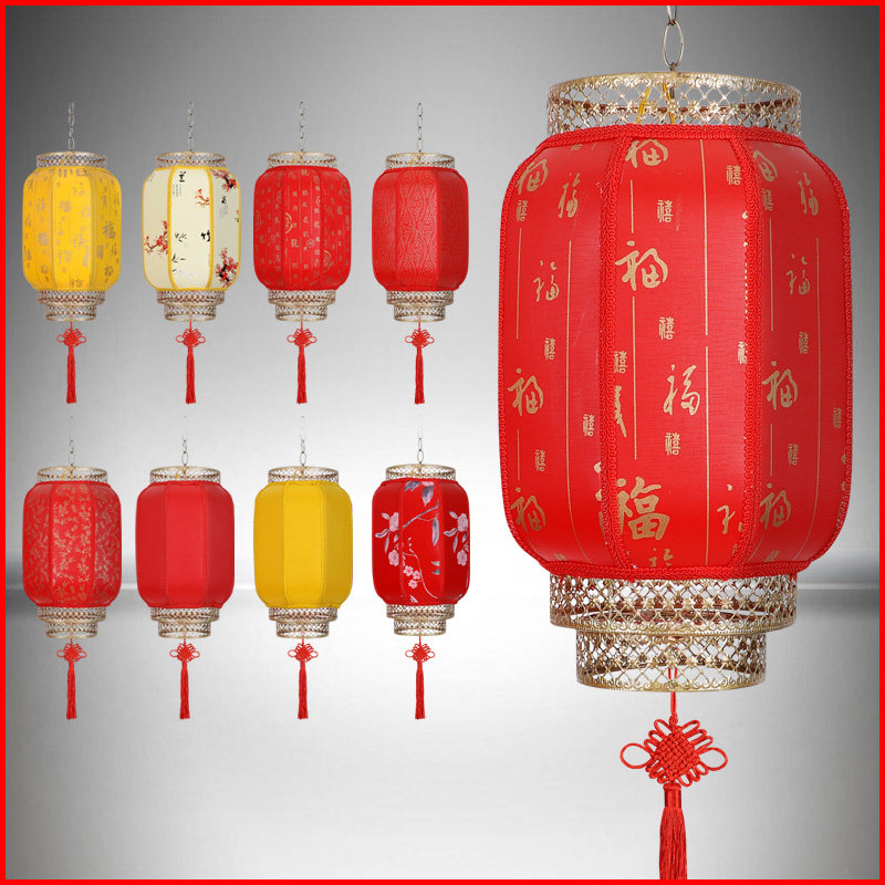 Chinese goat leather lantern outdoor waterproof palace lamp imitation ancient decoration wedding balcony red lantern light indoor hanging lamp hanging decoration