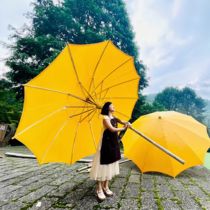 Oilcloth umbrella large yellow umbrella stall umbrella large umbrella bamboo commercial umbrella retro scenic umbrella 3 meters 3 meters 5 large umbrella