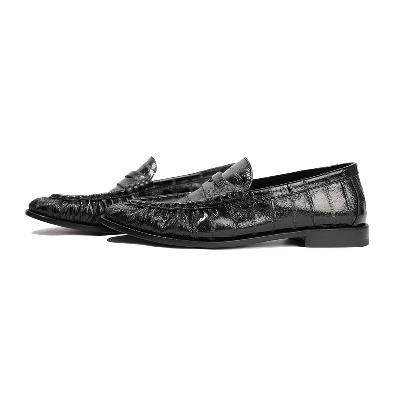 First Release 2-Pack Ambsom Old Money Pearlescent Pointed-Toe Eel-Pattern Leather Slip-On Shoes, Ultra-Soft Loafers First Release 2-Pack Ambsom Old Money Pearlescent Pointed-Toe Eel-Pattern Leather Slip-On Shoes, Ultra-Soft Loafers