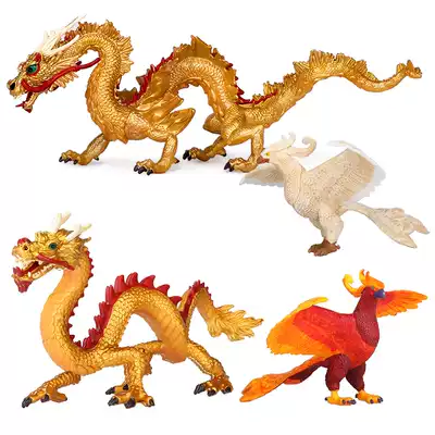 Simulation mythological animal toys Chinese dragon model ornaments Plastic fire Phoenix model five-claw golden dragon boy