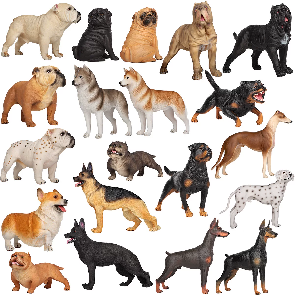 Simulation dog pet animal model toy bully Dubin Doubin Dou Boujiu Golden Retriever Husky Children Cognitive