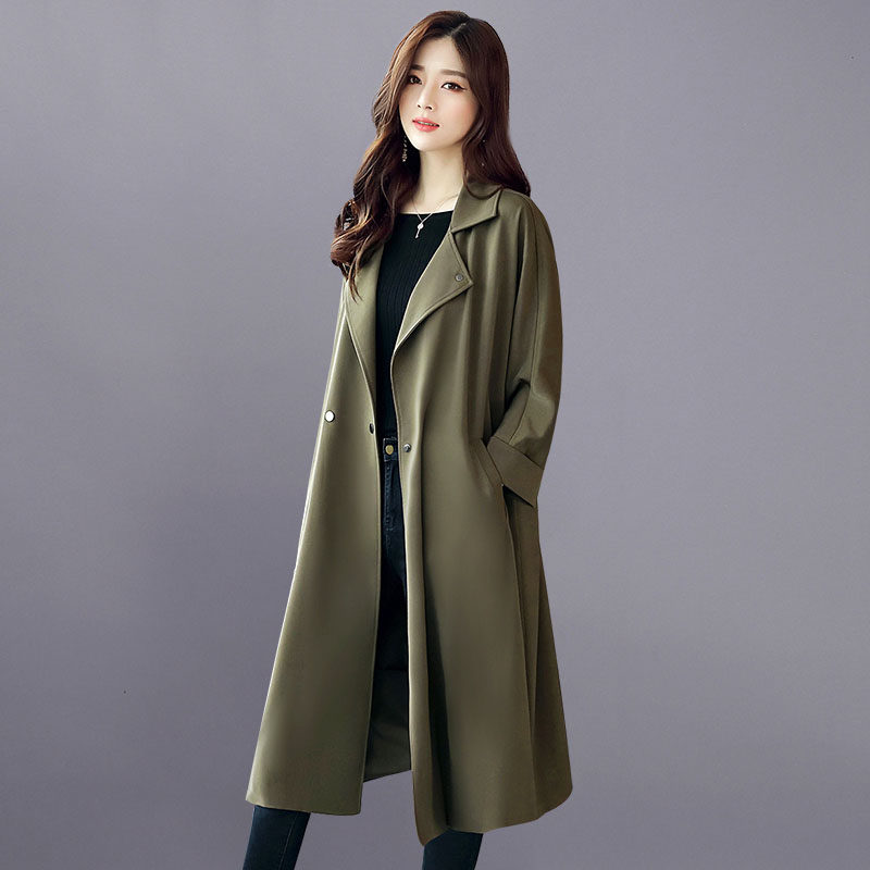 High-end Spring Clothing Windsuit Woman 2022 New spring and autumn jacket with long version of large size in spring Early spring coat with great temperament