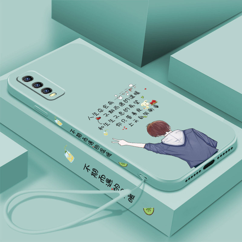 VivoY70s mobile phone case lens all inclusive vivoy73s straight edge liquid silicone viv0y70s new men's and women's vivl y70s text creative Vi