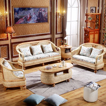 Rattan sofa combination living room rattan chair Three-person sofa Bamboo rattan five-piece sofa Rattan art rattan woven sofa Rattan wood furniture