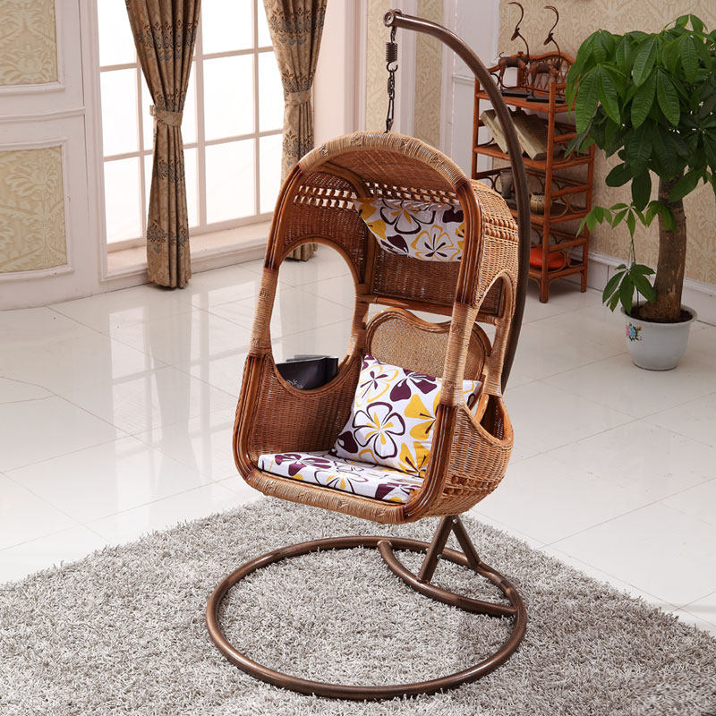 Rattan Furniture Real Rattan Hanging Chair Lazy Swing Hanging Chair Indoor Balcony Bird's Nest Hammock Rattan Hanging Basket Chair Rocking Chair