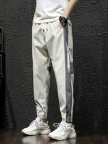 GOOMIL LEE Summer ice tow foot pants male tooling trendy loose small foot casual speed dry sport 90% pants