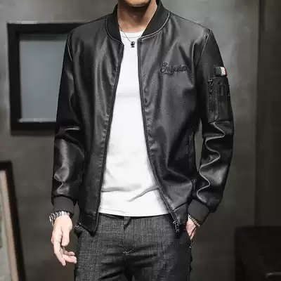 GOOMIL LEE Leather leather men's coat Haining slim baseball collar autumn and winter leather jacket motorcycle trend