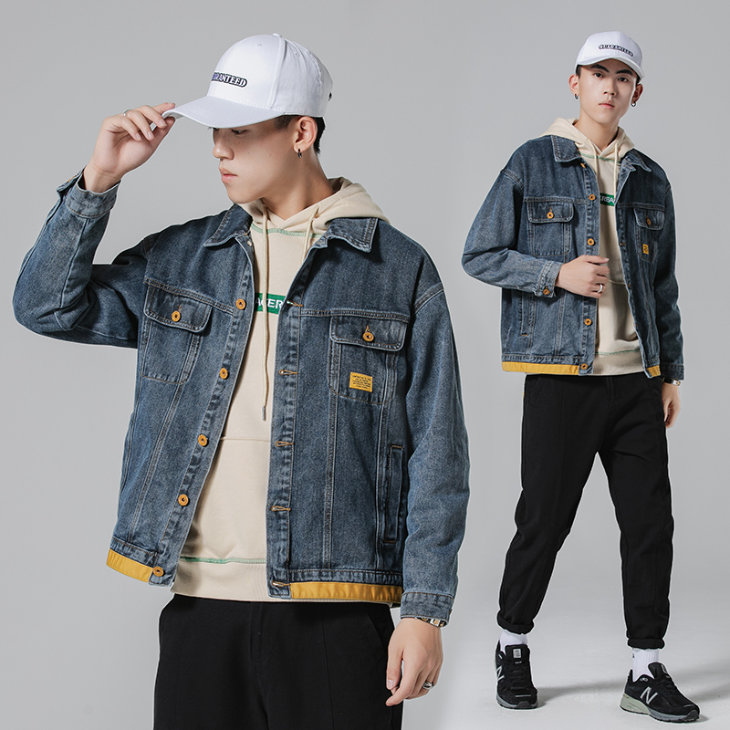 GOOMIL LEE Tide Cards Autumn Winter Denim Jacket Jacket Male Loose Korean Version Trend Tooling Casual Denim-Taobao