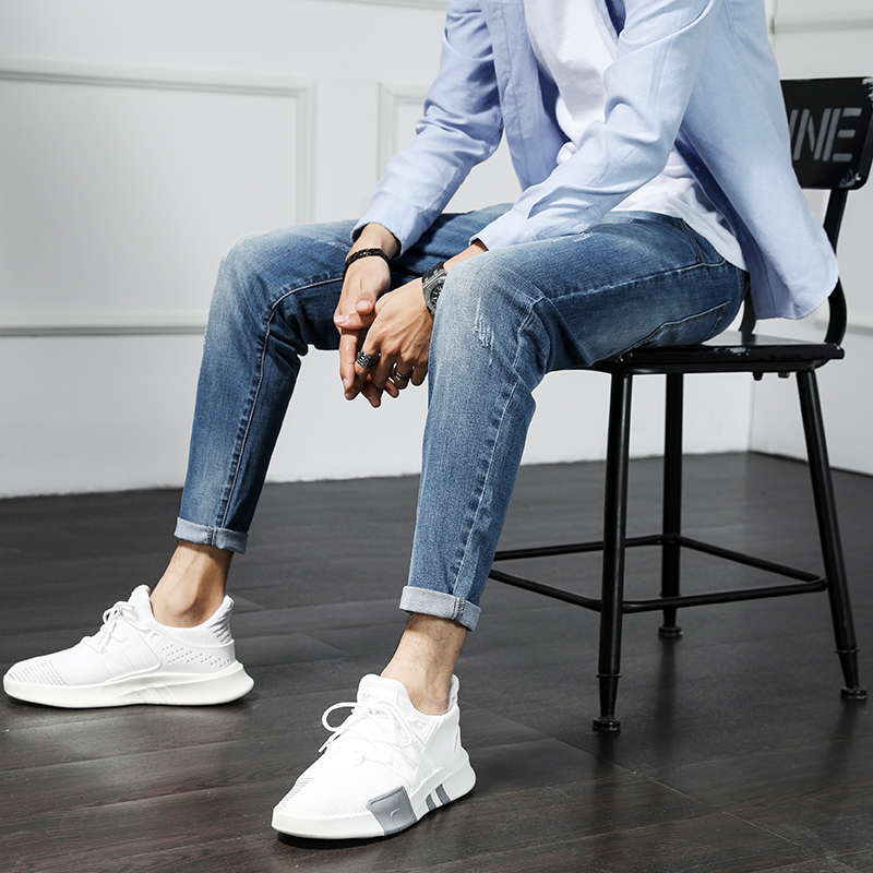 GOOMIL LEE Summer slim fit jeans Men's Korean version Trend 100 hitch casual workout with small feet 90% pants