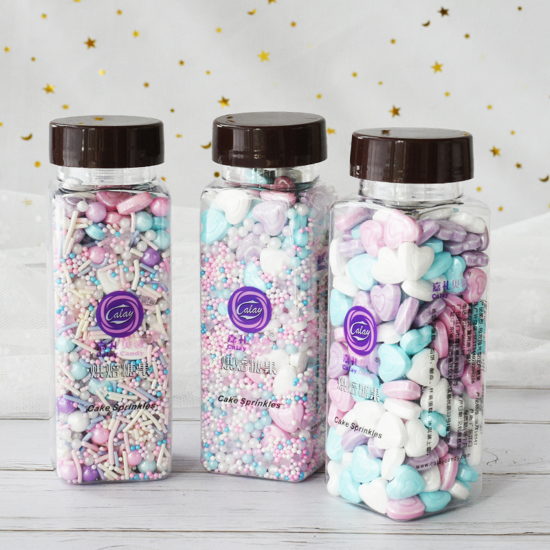 Heart-in-print baking to eat Birthday Cake Decoration Color Needle Sugar Pearl Mug Colored Sugar Needle Pendulum pearl