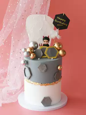 Bake decoration ins cold air Golden gold ball silver ball birthday cake decoration plug-in sequin metal ball decoration