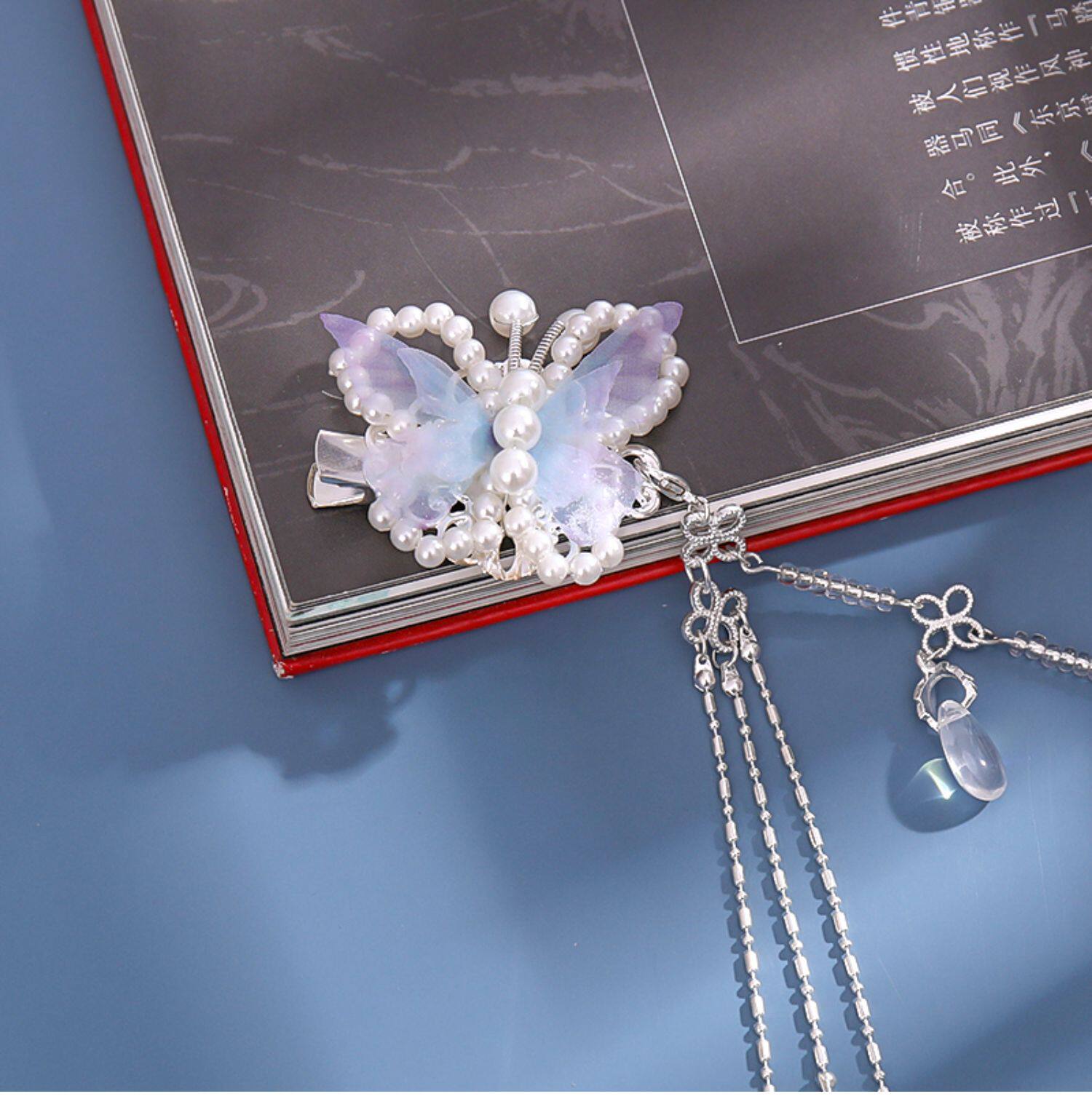 Elegante glänzende Strasssteine, lange Quaste, Haarbekleidung, Wassertropfen, Kristall, Retro-Haarband für Frauen, Accessoires im chinesischen Stil – Detail 10