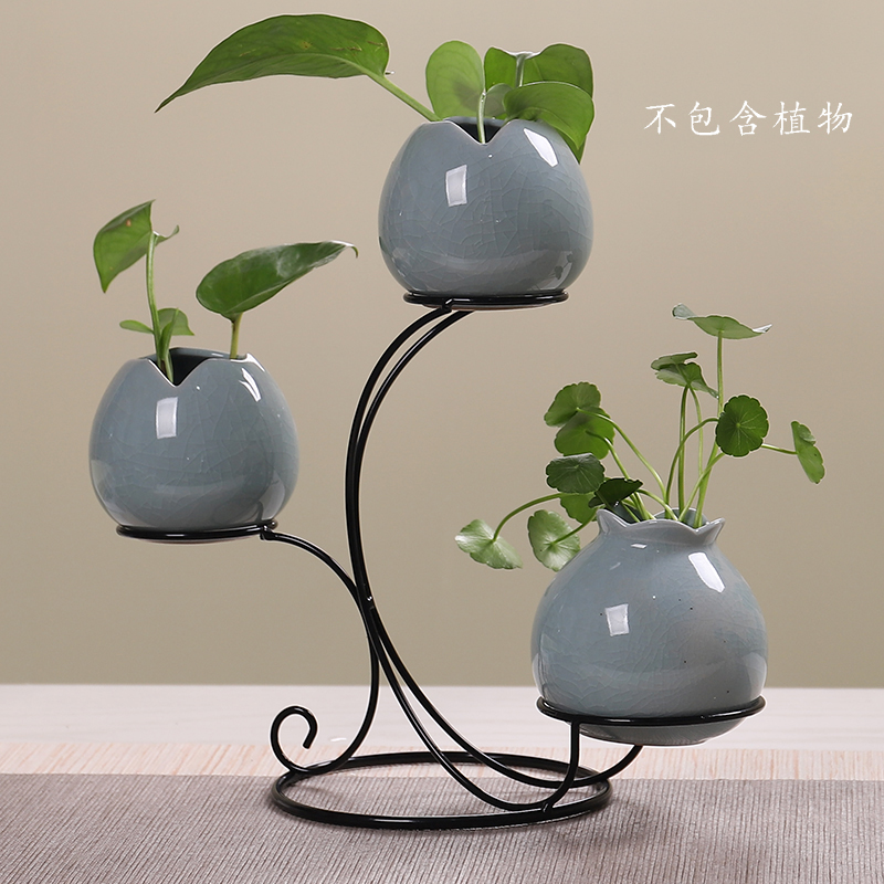 Large Chinese small hydroponic vase aquarium creative flower tea table decoration porcelain white rural furnishing articles