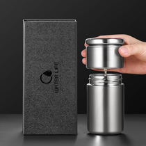 High-grade thermos male 304 stainless steel water cup Female lettering custom mini portable tea water separation tea cup