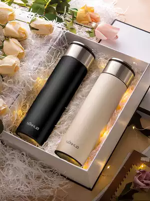 Couple thermos cup pair cup pair tea cup female Christmas gift company annual meeting water cup custom LOGO lettering