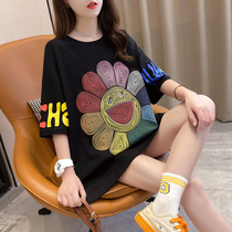 Nursing clothes out of the short-sleeved womens 2021 summer hot mom loose fashion postpartum breast milk T-shirt feeding top